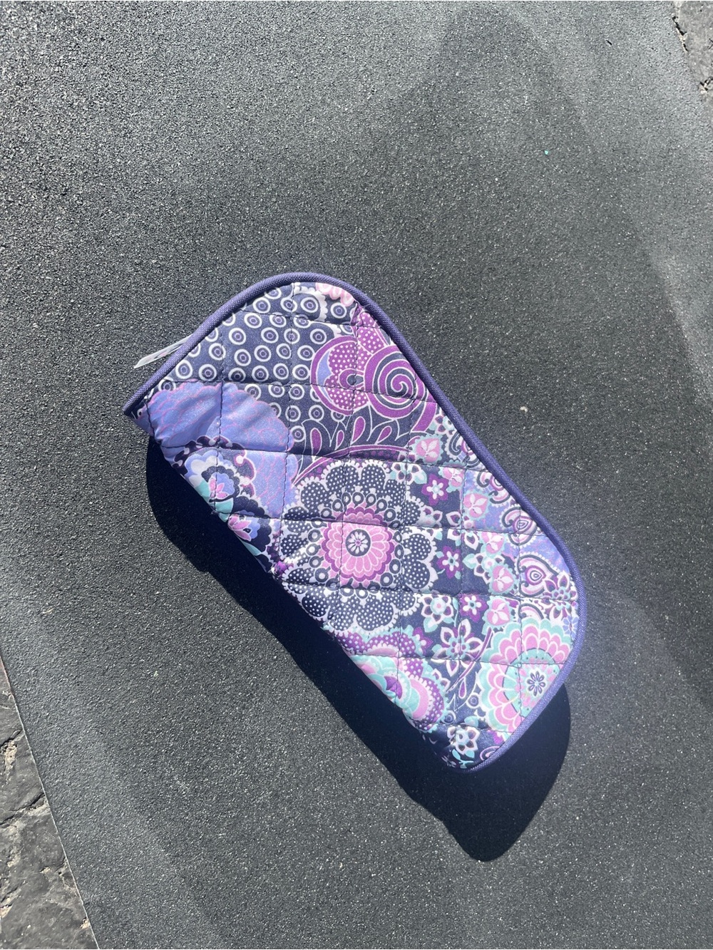 Purple Quilted Floral Eyeglass Case